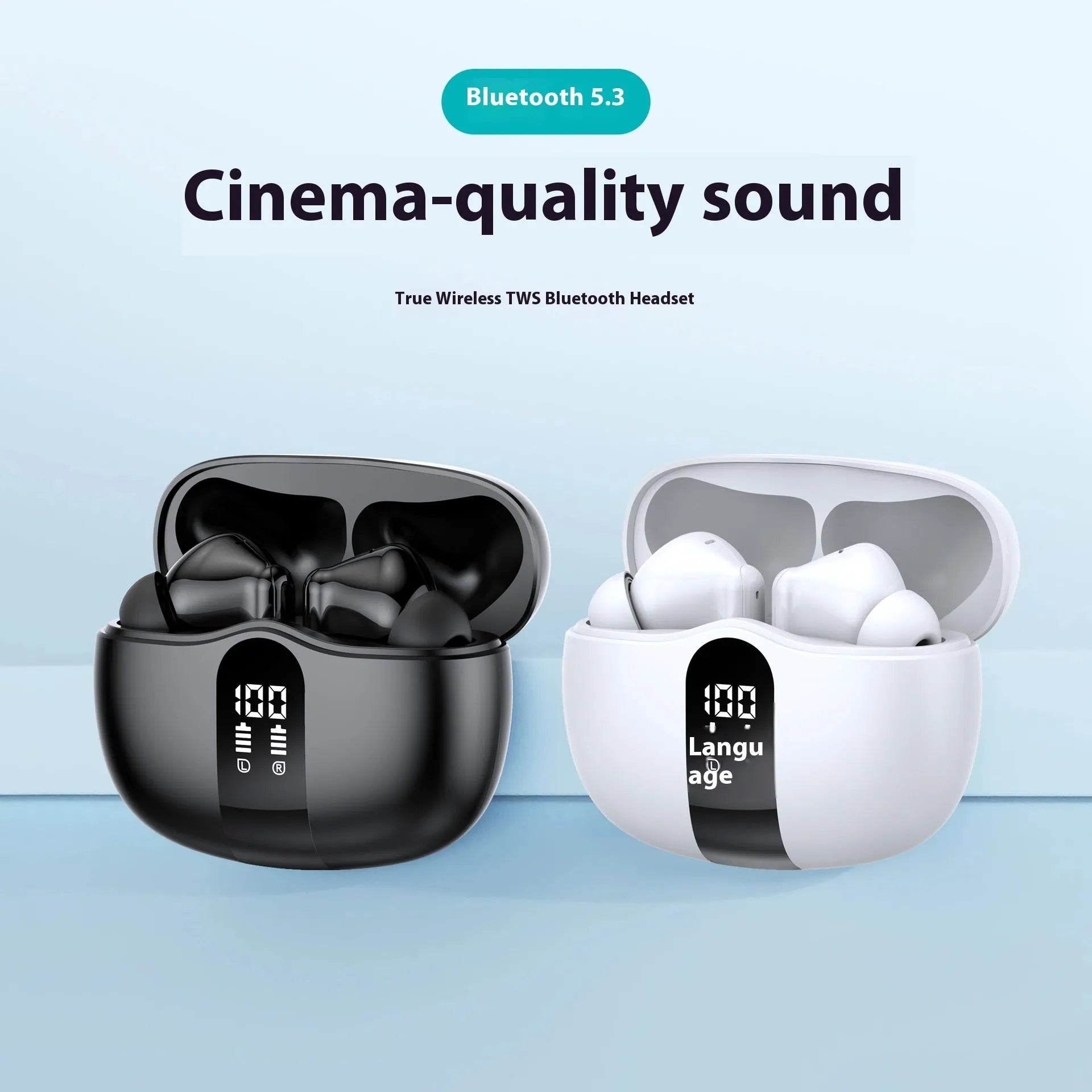 MOQ2000 noise-canceling in-ear sports Bluetooth headset in black with charging case