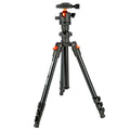 Orange aluminum alloy folding portable SLR camera tripod with 2-5kg load bearing