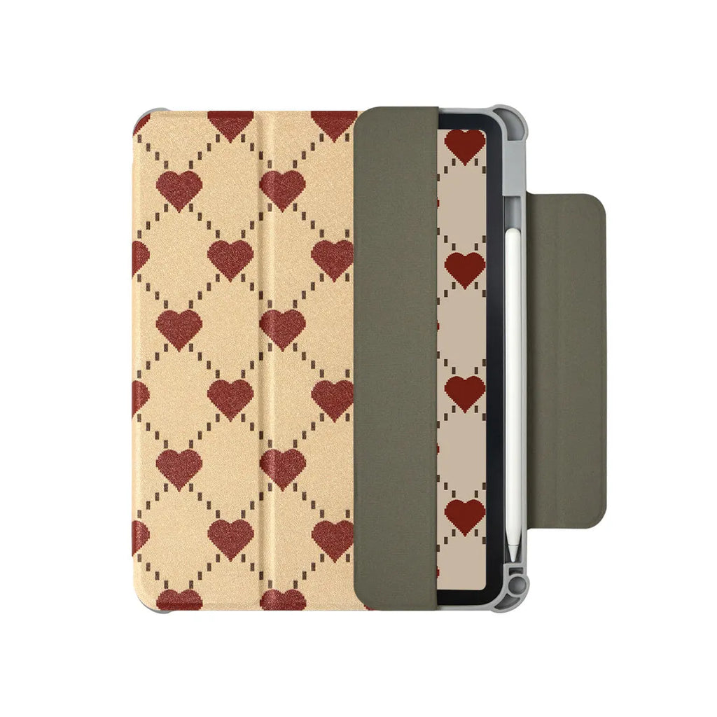 Magnetic polyurethane protective shell for 10.9-inch iPad Air 5 and iPad Air 4 tablets on a metal surface.