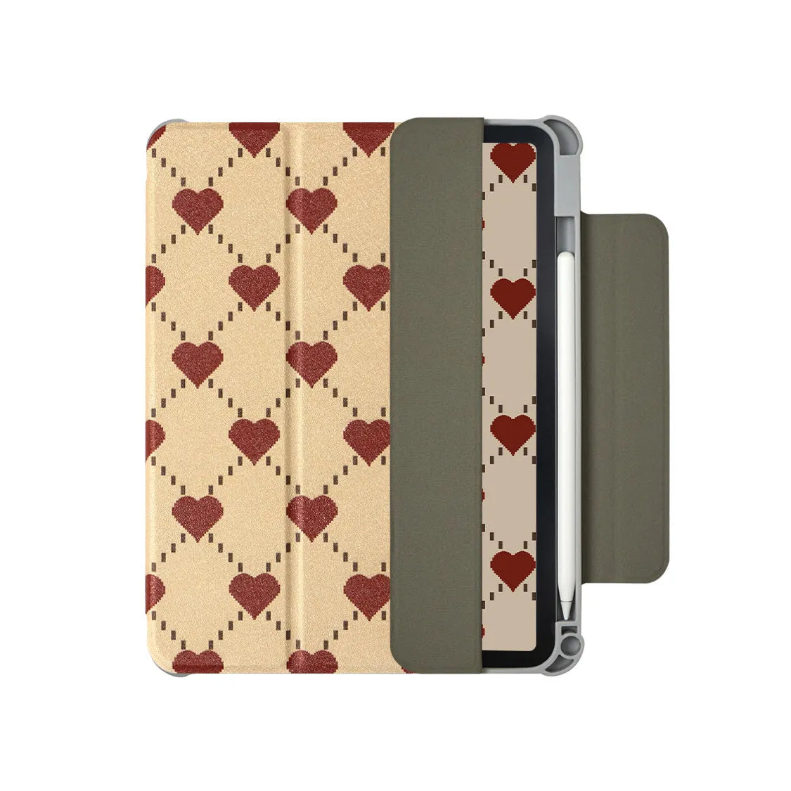 Magnetic polyurethane protective shell for 10.9-inch iPad Air 5 and iPad Air 4 tablets on a metal surface.