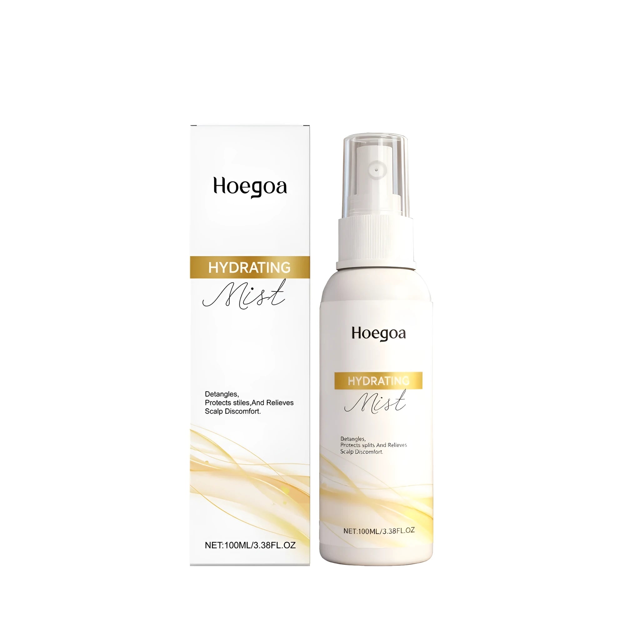 Hair moisturising spray 100ml with natural oils and glycerin in a clear bottle