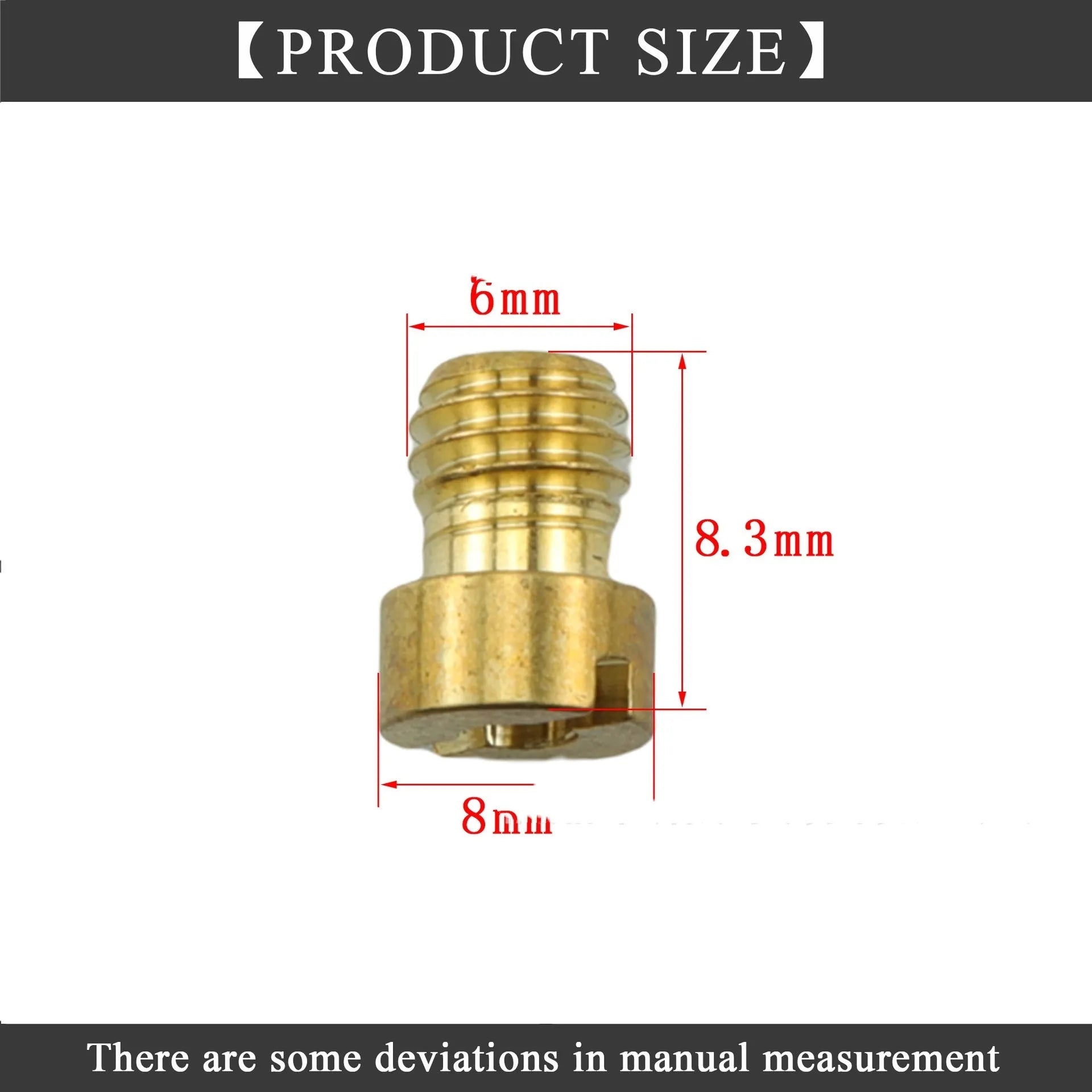 Brass M6 carburetor main jet with measuring hole for PHBN PHVA models