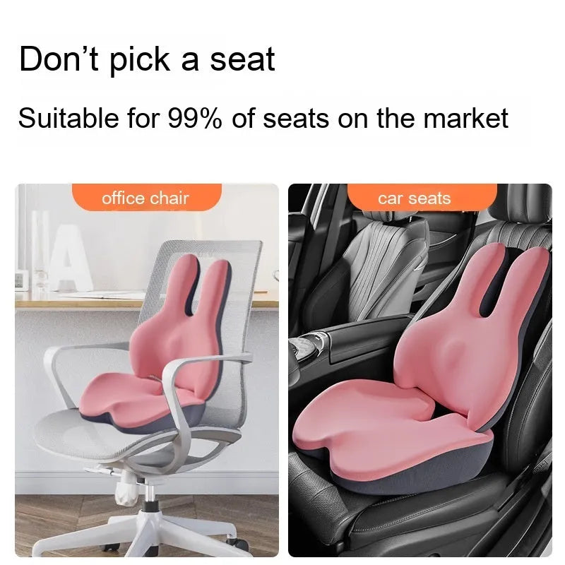 Car seat cushion set with separate lumbar support pad in five colour options