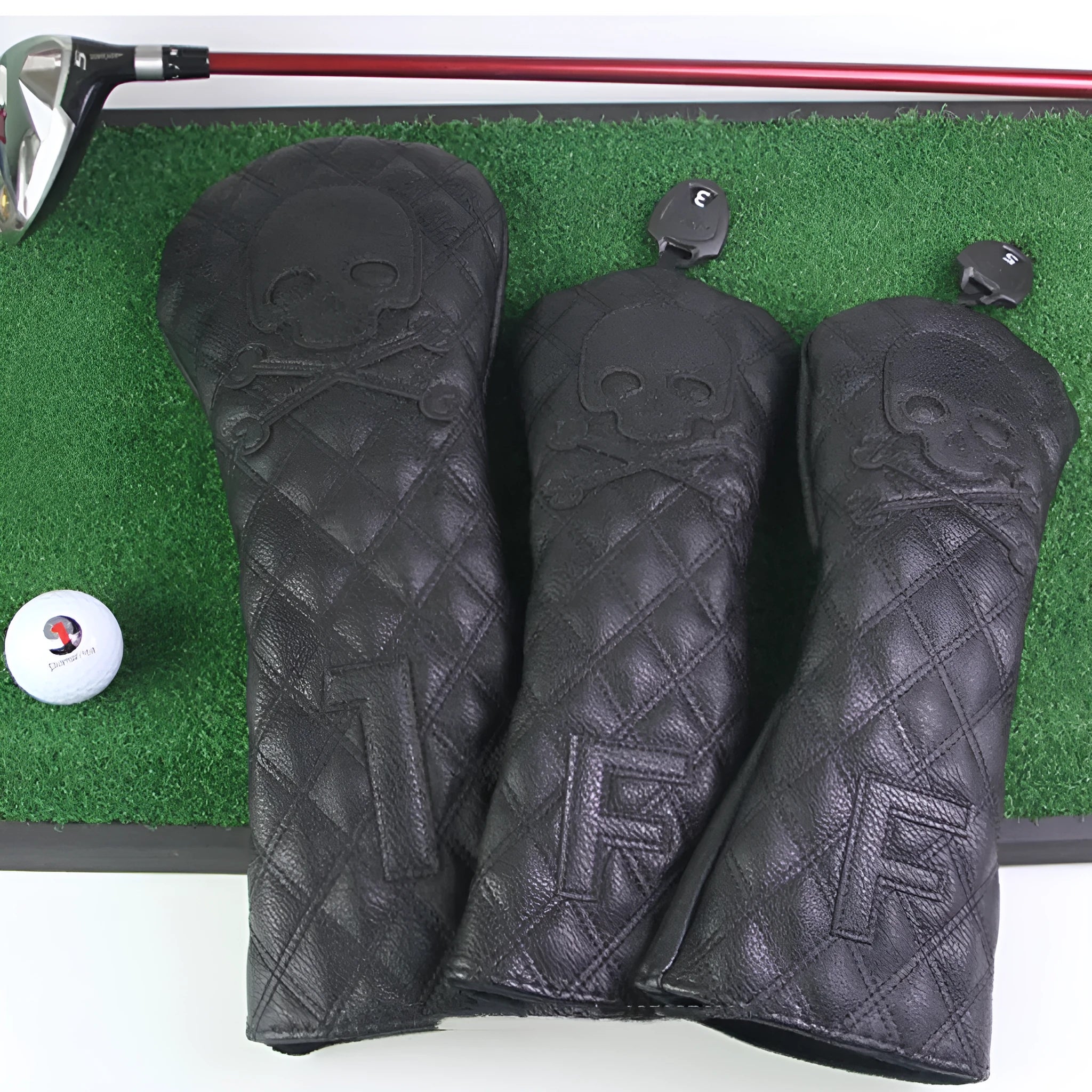 Black PU waterproof golf wooden pole protective cover for sports equipment storage