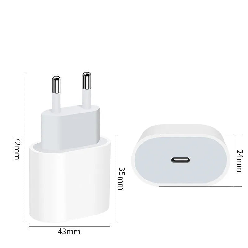 PD20W mobile phone charger with American and European plug options