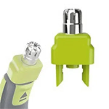 Green replacement cutter head for Philips pogonotomy shaver, made of ABS and stainless steel, for nose hair trimming