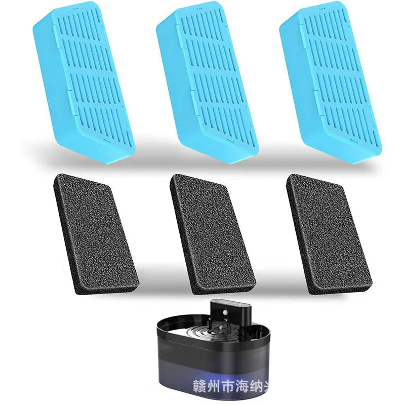 Cat water fountain replacement filter element and sponge set in carbon fibre graph colour