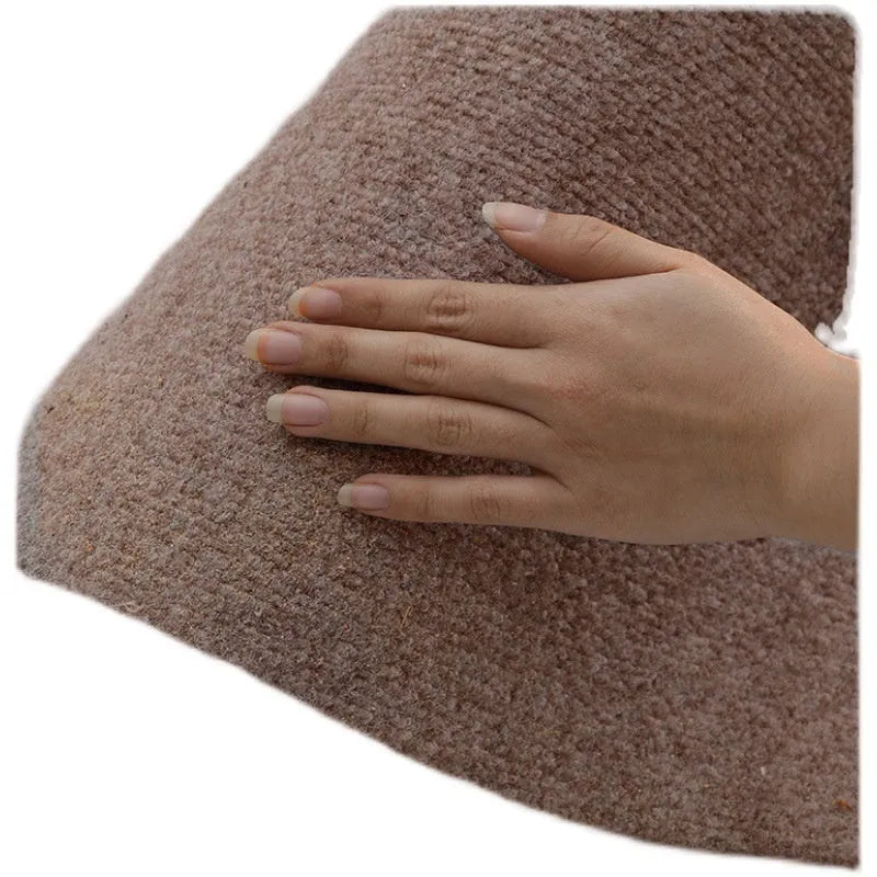 Sound insulation computer chair mat in beige on wood floor, 90x120cm size, blended material