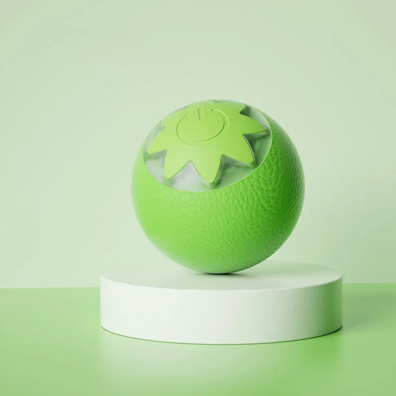 Automatic electric rolling ball toy for dogs and cats in green, pink and yellow colour options