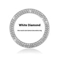 Double row Czech rhinestone alloy car ignition button cover ring, 4cm outer, 3.2cm inner, available in five diamond colours