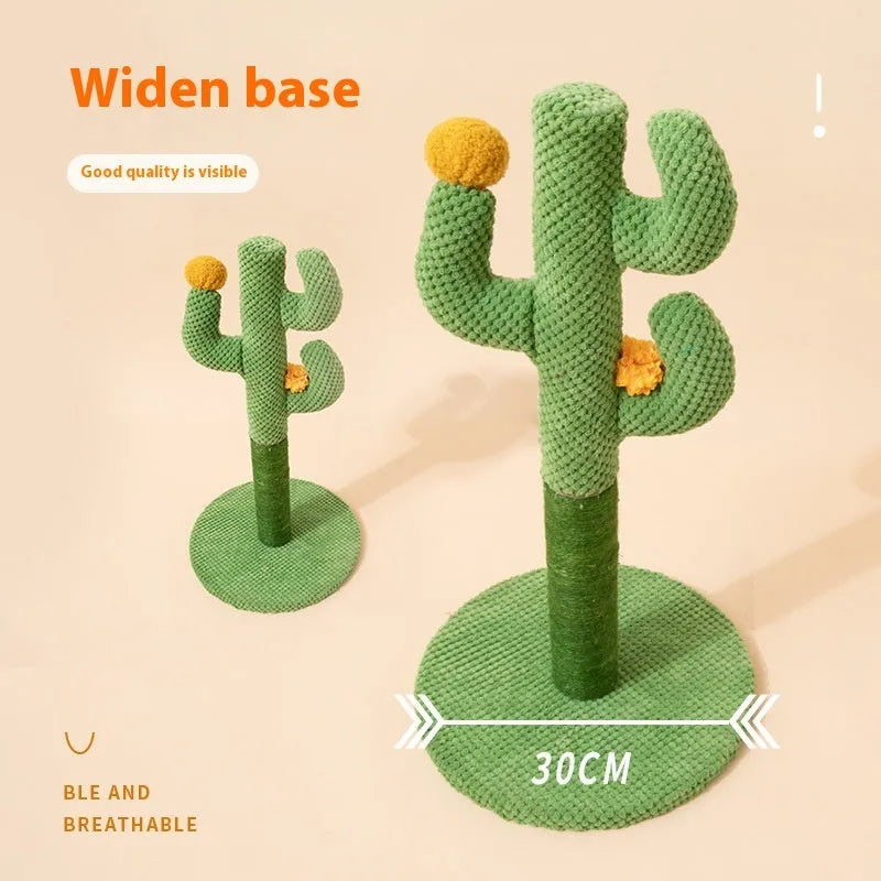 Cactus design cat scratching climbing pole with sisal surface for claw grinding