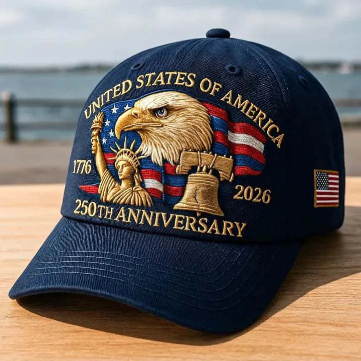 250 weeks old embroidered American eagle head cotton baseball cap dome crown sunscreen breathable sunshade anniversary colours