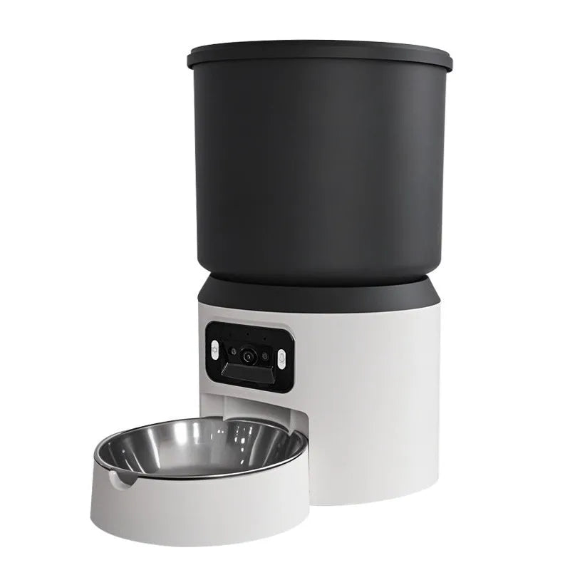 4L smart pet feeder with remote monitoring and timing functions for cats and dogs