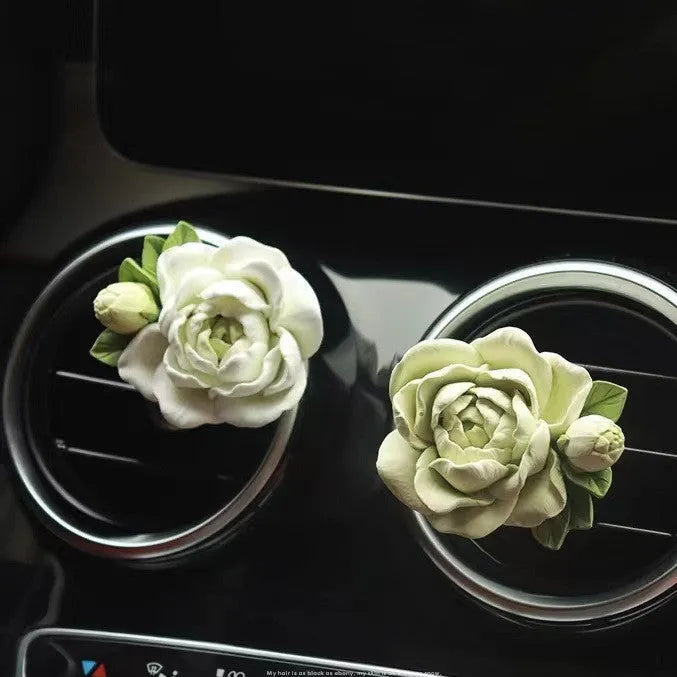 Gypsum solid car air freshener with jasmine scent in off-white colour