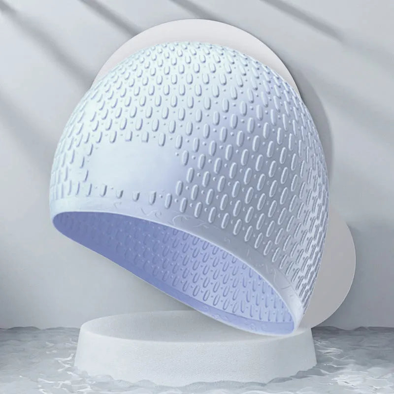 Solid colour silicone swimming cap for adults in multiple colour options
