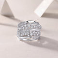S925 silver platinum-plated moissanite wedding ring set in sizes 5 to 9 with gift box and GRA certificate
