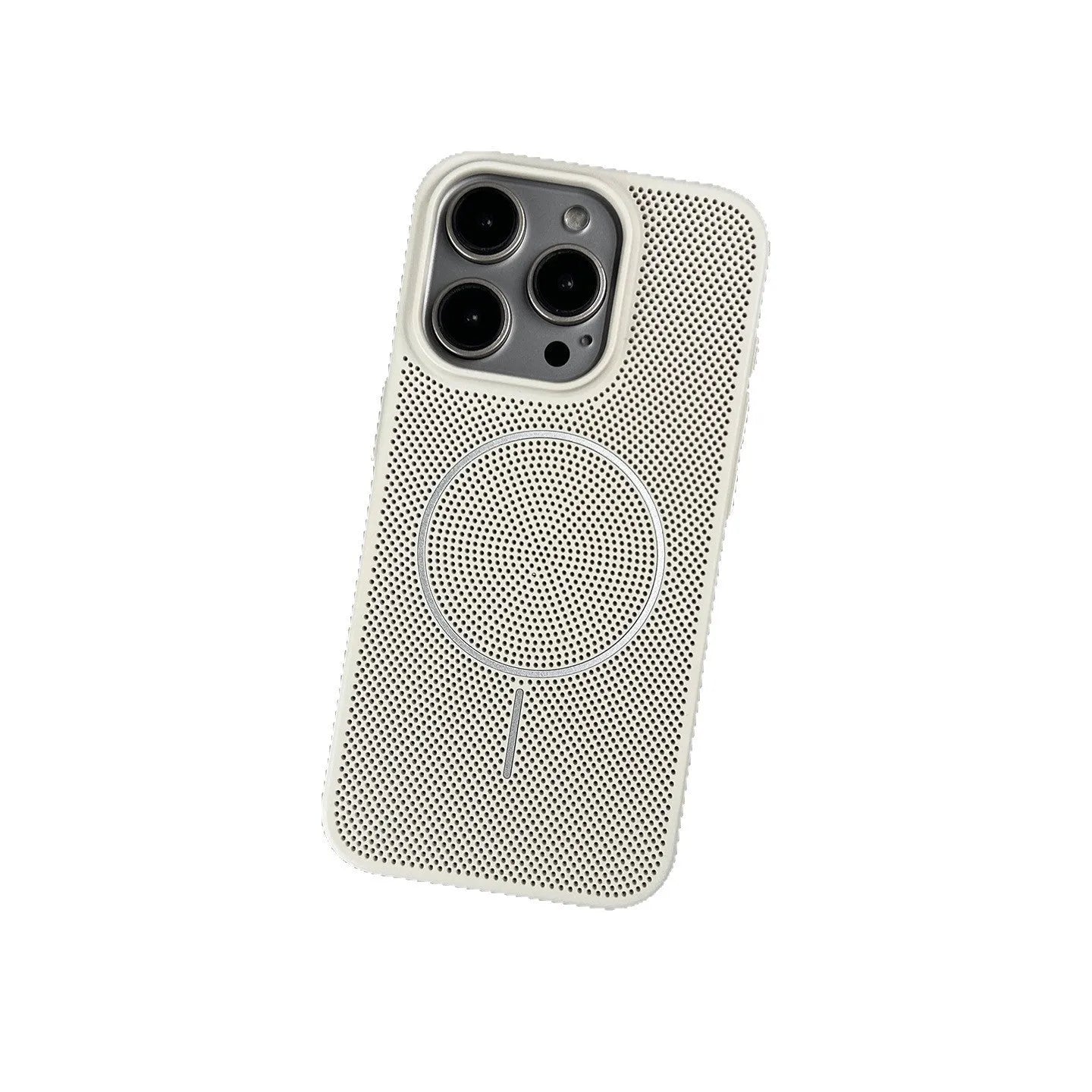 Green frosted magnetic hard phone case for iPhone, showing shockproof and heat dissipation features.