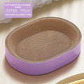 55cm oval green corrugated paper cat scratch board with integrated cat nest design