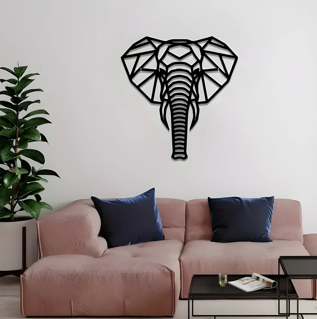 Metal elephant wall decoration American style animal wall hanging in two sizes