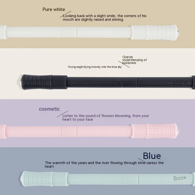 22cm polypropylene spinning pen for balance training, available in black, blue, pink, or white with optional storage tube