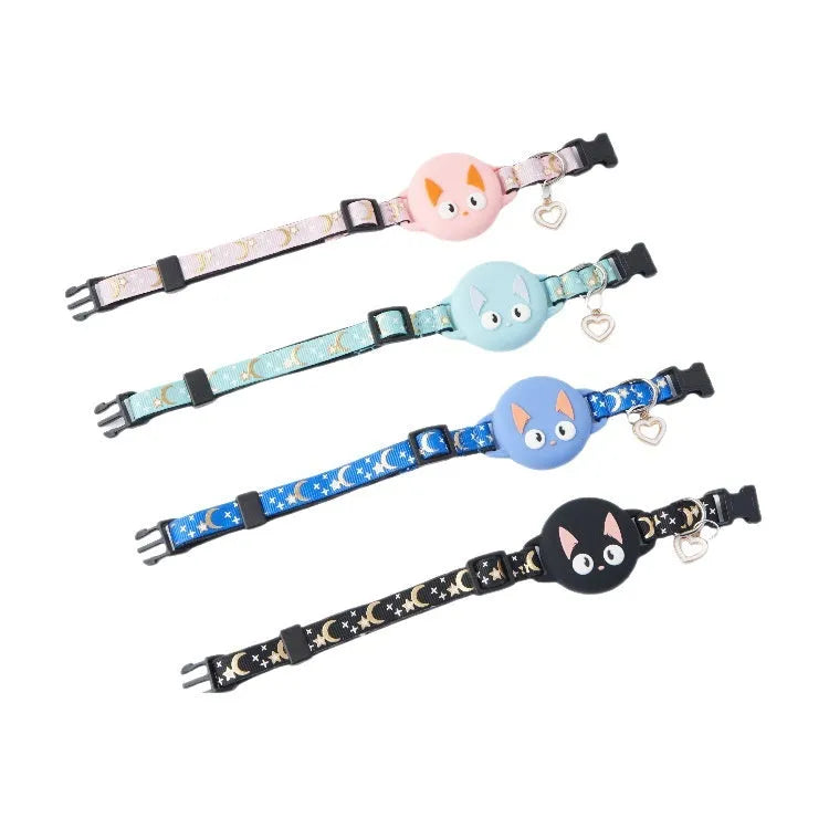 Apple AirTag protective case for cat collars in plastic with adjustable sizing