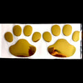 PVC hand-shaped car sticker with dog footprints in red, silver, gold, and black colour options.