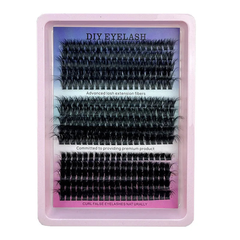Mixed bundle of five different messy style false eyelashes in varied densities from 30D to 120D