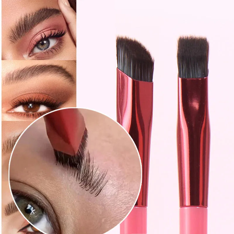 Nylon eyebrow brush with aluminium handle, 150mm total length, 10mm hair, for eyebrow paste and concealer