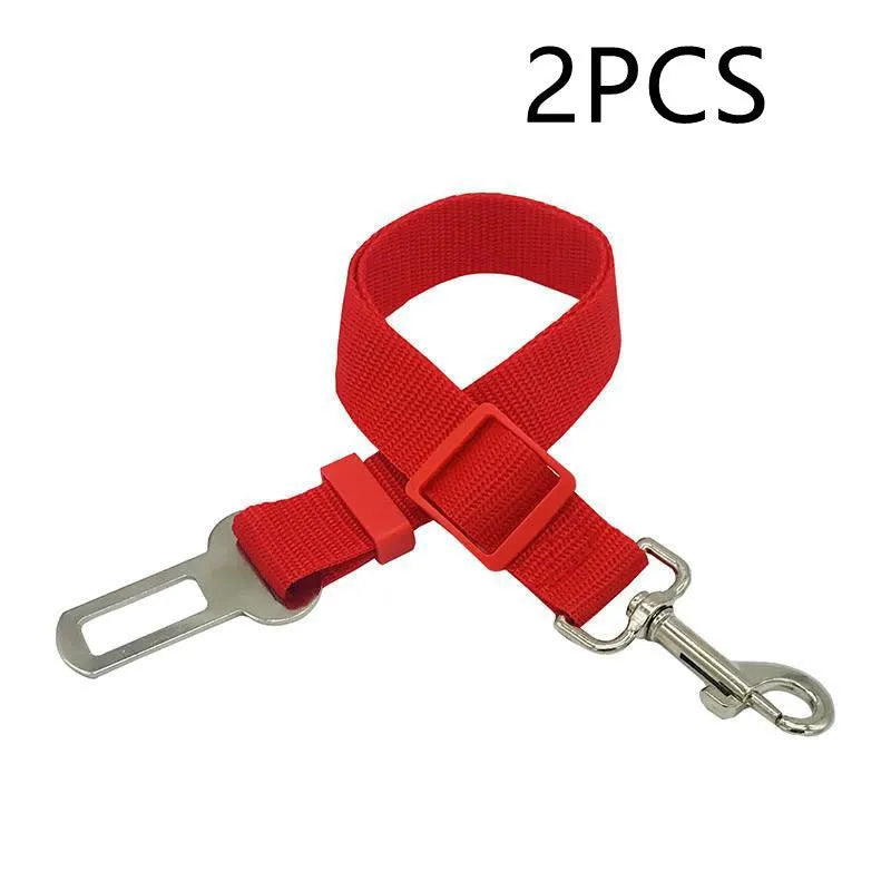 Dog traction belt in black with ABS housing and fixed-length telescopic rope