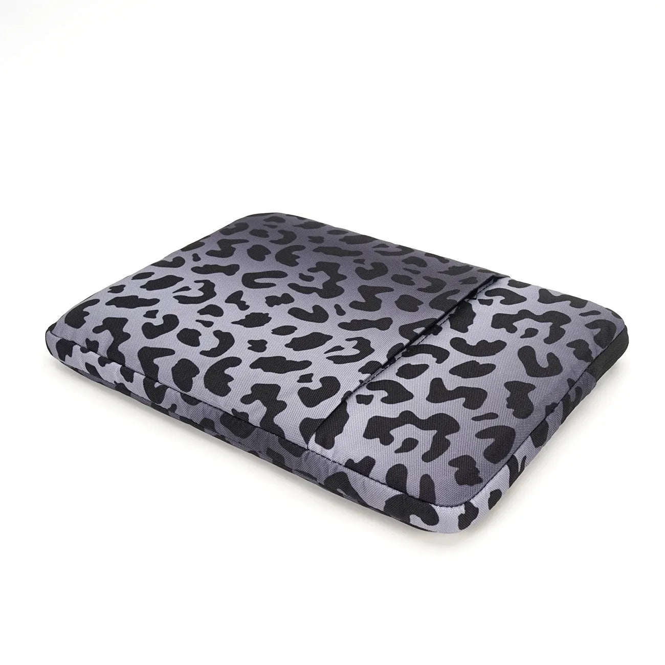 Leopard print laptop sleeve with flannel interior for 13-inch and 15.6-inch laptops