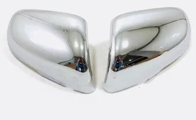 Pair of tremella pattern plastic rearview mirror cover stickers in silver and black finishes