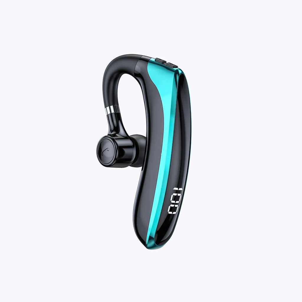 New digital display single-ear bone conduction wireless Bluetooth headset in high-gloss black with ear-hook design