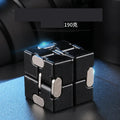 Zinc alloy infinity cube fidget toy showing rotating black cubes in 4cm metal construction
