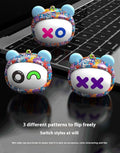 Rotating face changing in-ear Bluetooth headset with Jerry chip, PC ABS material, and four face panel options including Yellow Bear and Blue Monster