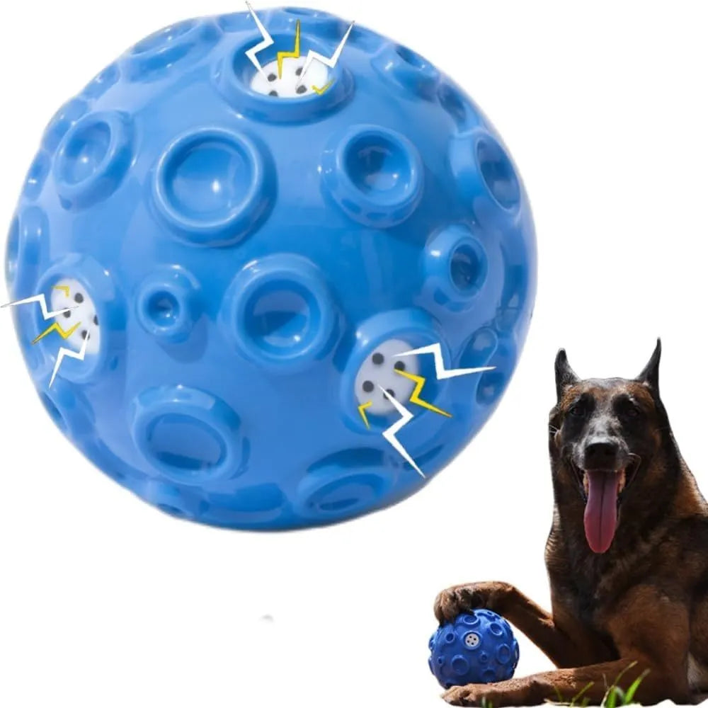 Durable rubber dog toy ball with squeaker sound for aggressive chewers in multiple colours