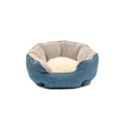 Octagonal pet bed with removable mat in soft wool point design for cats and small dogs