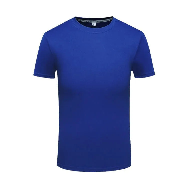 Round neck ice silk quick-drying T-shirt in solid colour with short sleeves, straight fit, available in multiple colours
