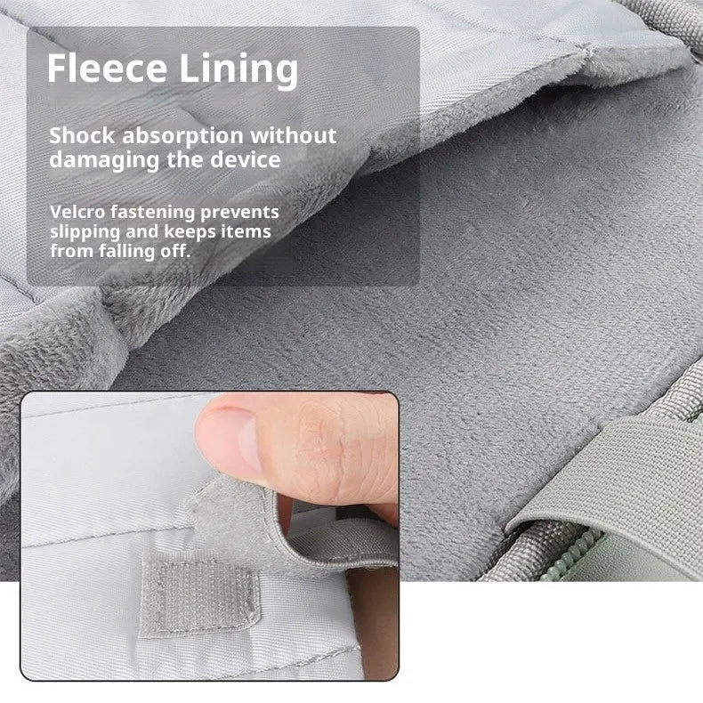 Nylon waterproof tablet bag liner storage bag in solid colour with chain detail