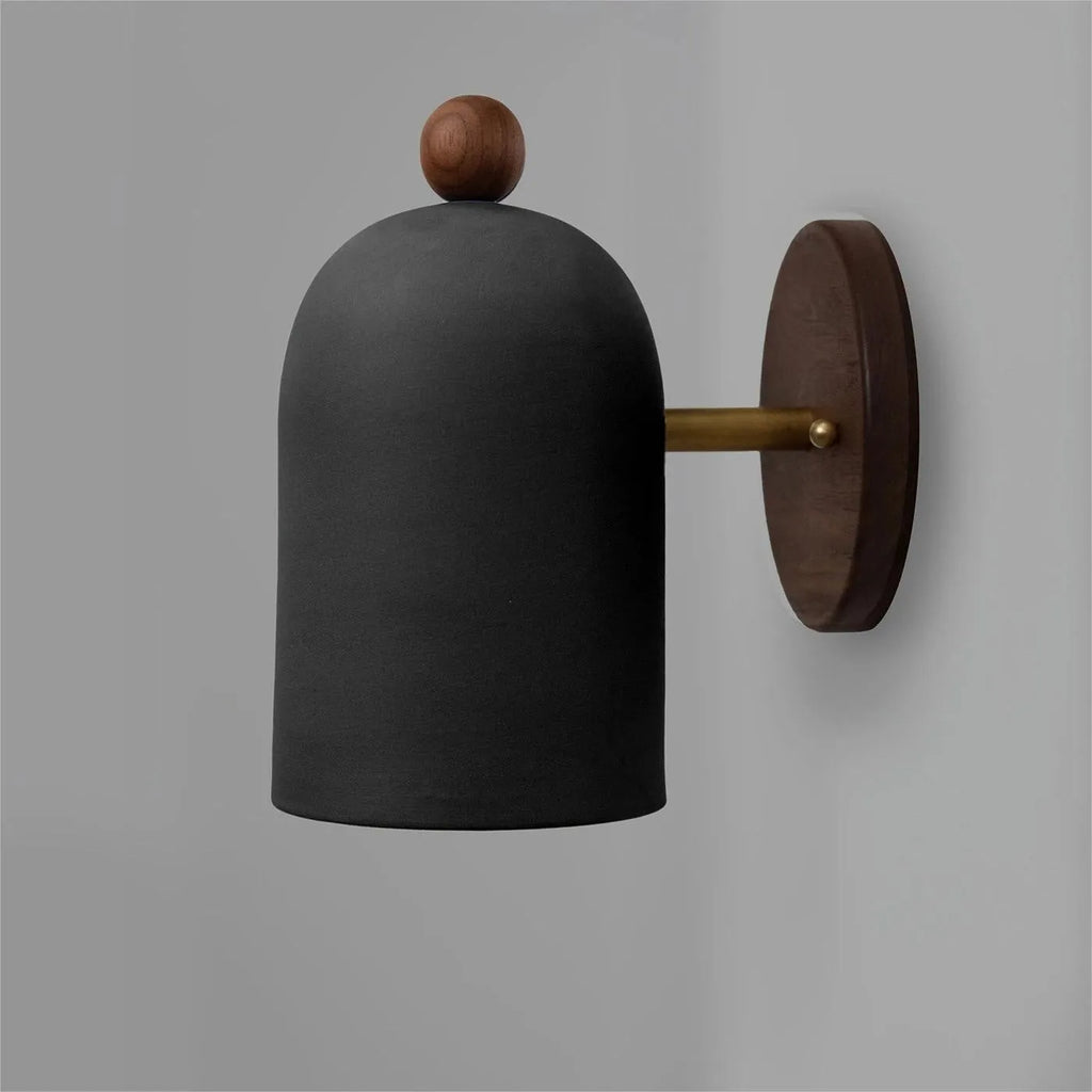 Japanese Zen ball light in black as wall lamp with 350-degree rotation for hallway