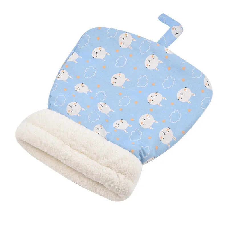 Lambswool thickened pocketable winter sleeping bag cat nest 55x45cm in avocado green