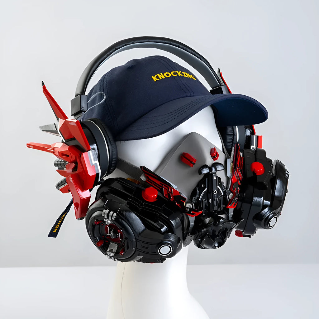 Men's Tech Mecha wireless Bluetooth headphones in plastic with fashion simplicity design