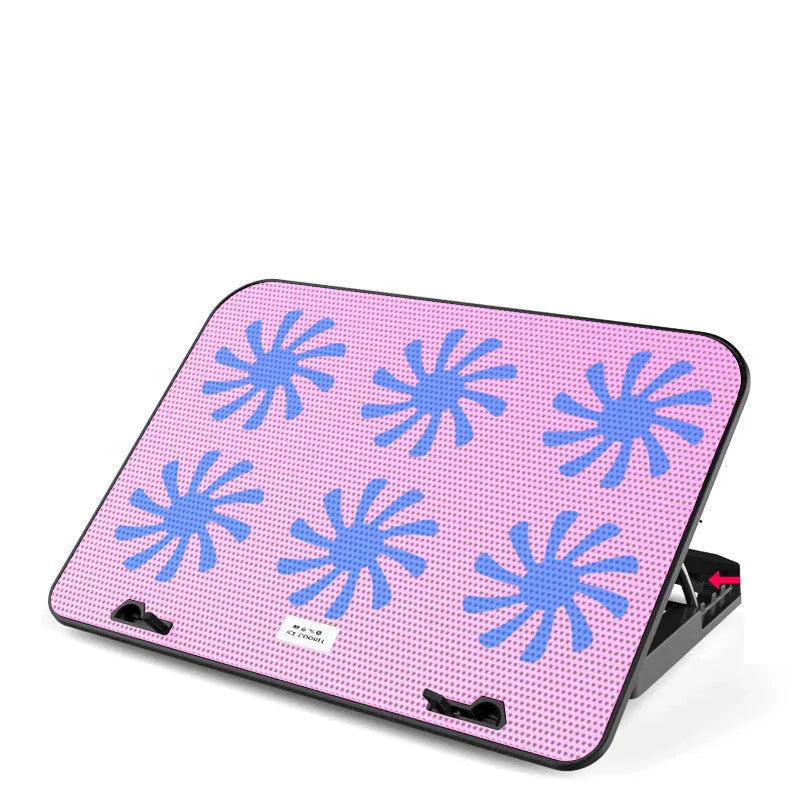 A9 laptop cooler with six fans, alloy body, 360x255x27mm, black regular version
