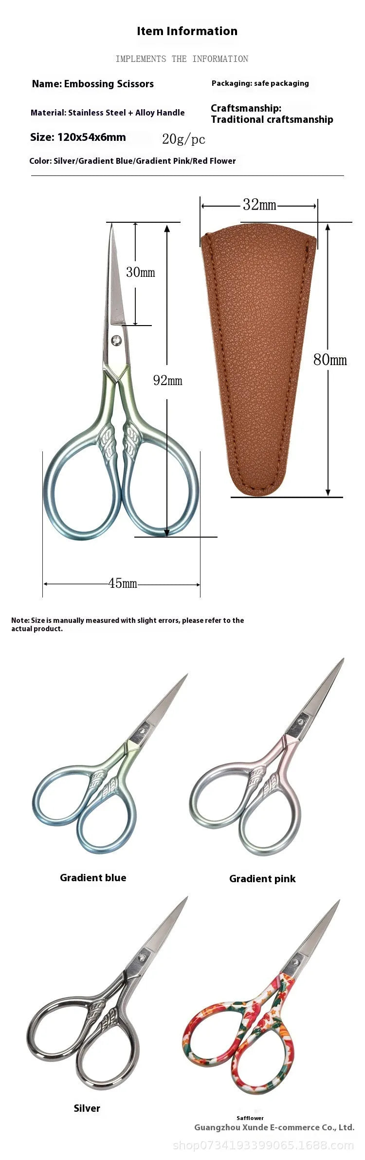 Mini stainless steel tea bag scissors in Gradually Varied Pink or Silver for cutting thread ends