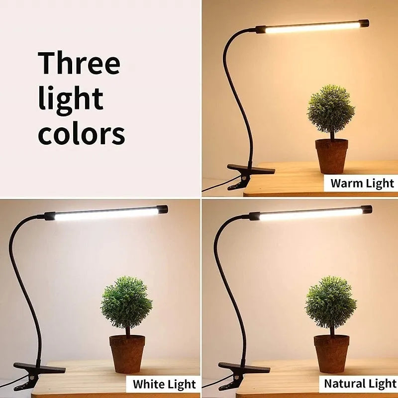 Black or white 26cm USB LED desk lamp with eye protection mode for student dormitory