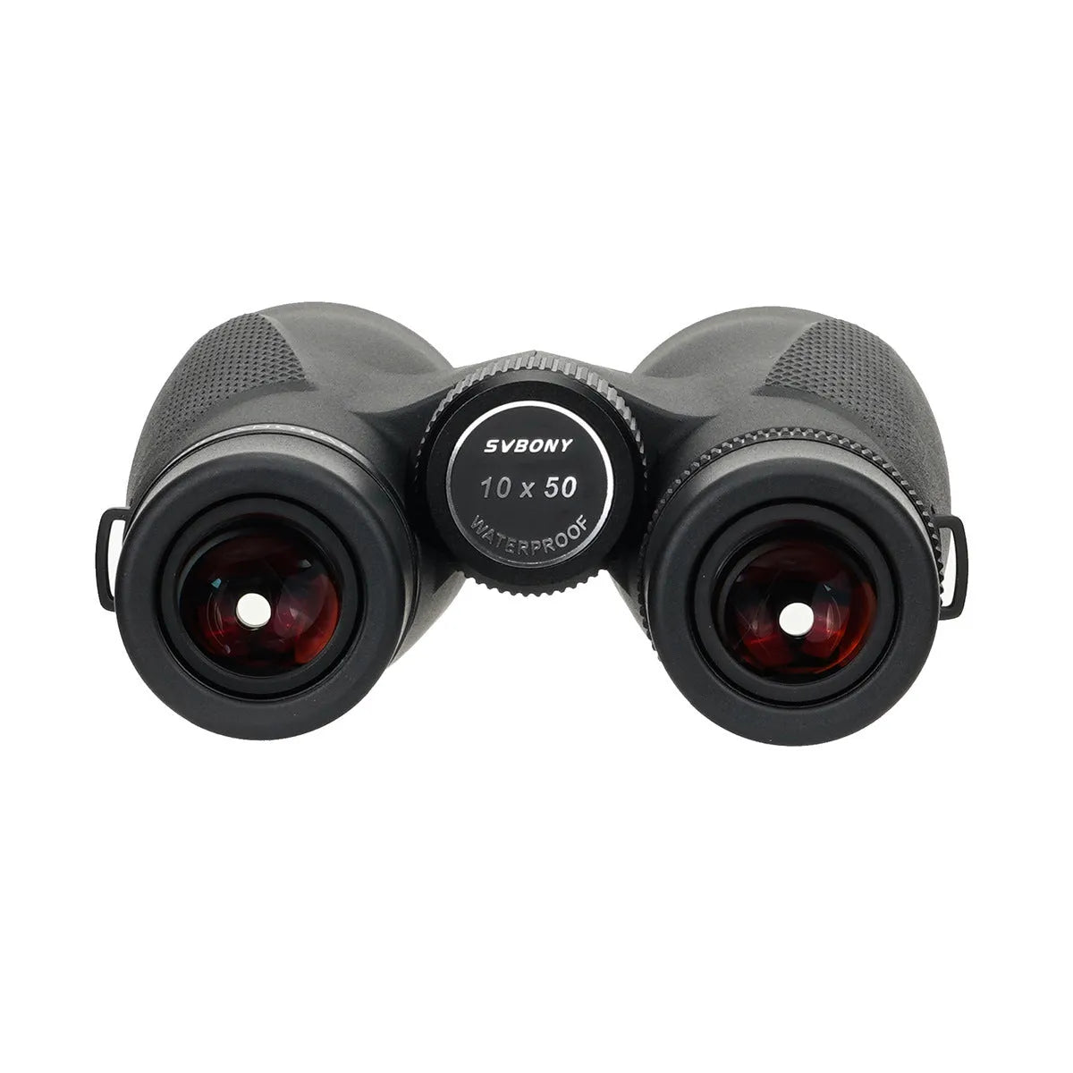 SV202 10x50 ED binoculars in black with magnesium alloy body, rubber armour, and twist-up eyecups