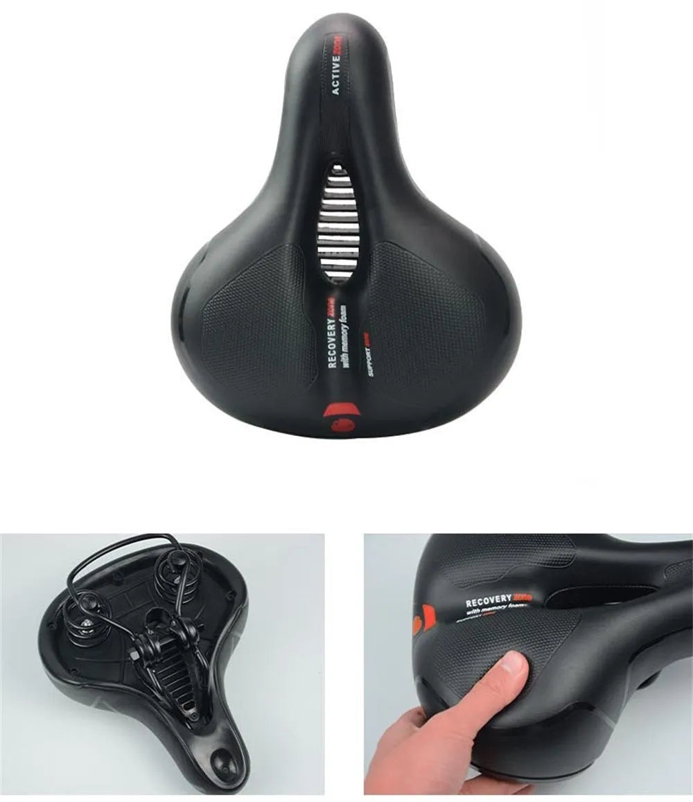 Bicycle cushion with PU leather cover, waterproof protection, wrench tool, and tire patch kit