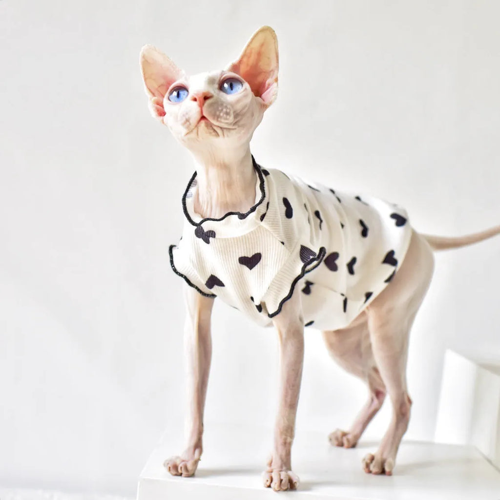 Sleeveless rubber cat vest in a choice of ten colours and six sizes from XS to XXL
