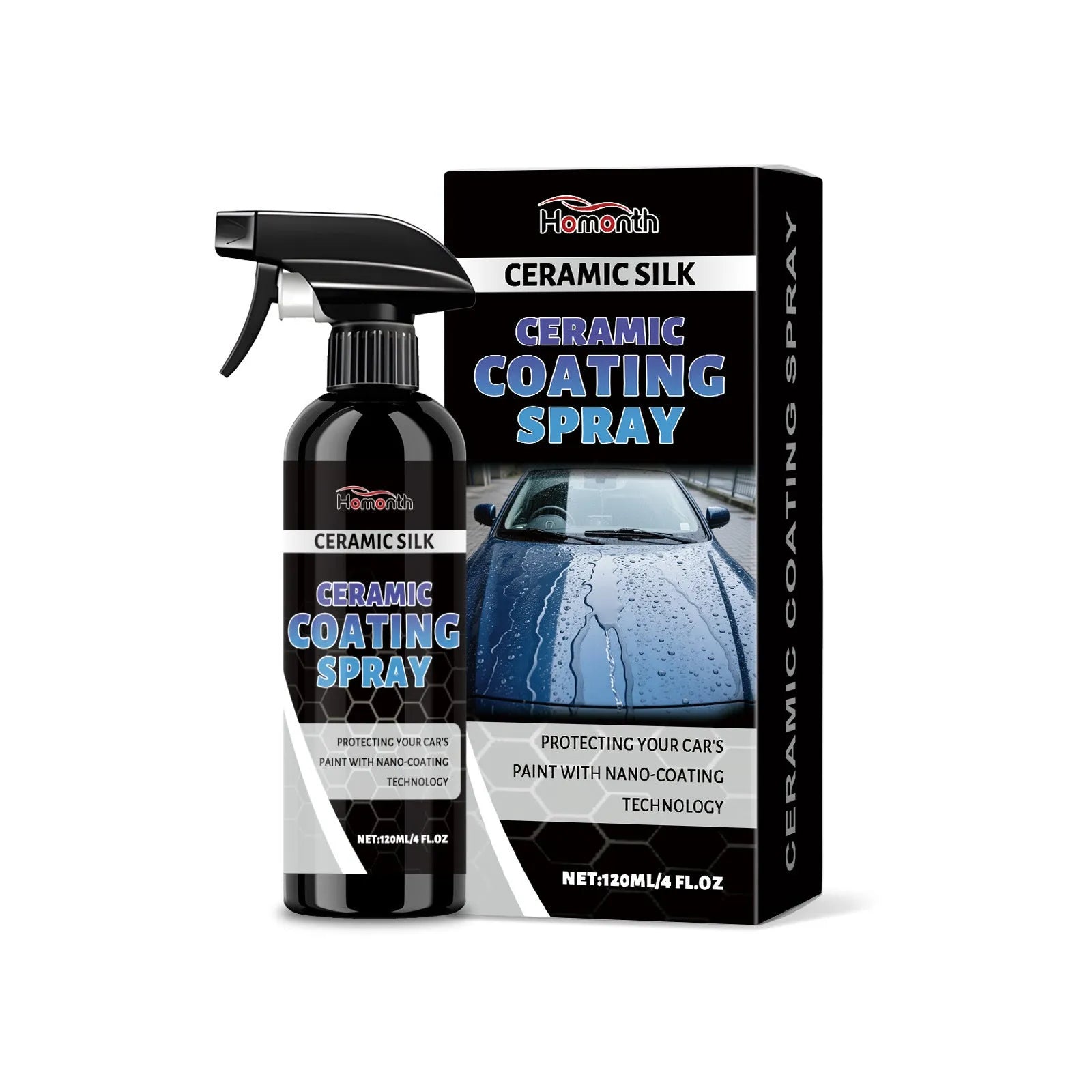 Ceramic coating spray bottle 120ml capacity with anti-fading gloss protection formula