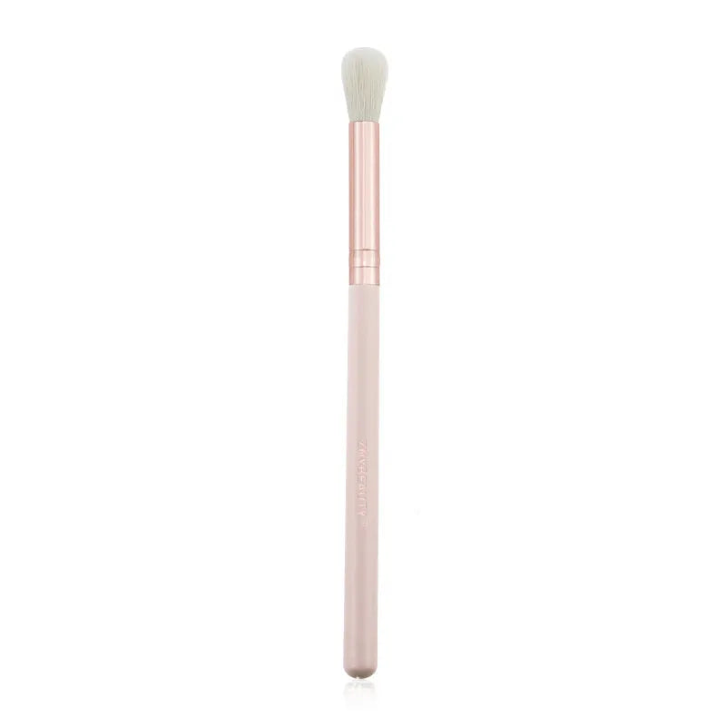 26 pink makeup brushes with wool bristles and wooden handles in PU brush case