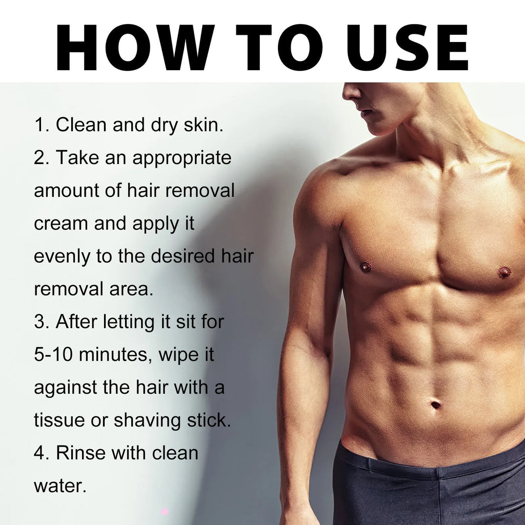 100ml tube of men's mild hair removal cream for beard, armpit, hand and leg depilation